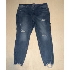 Maurice’s women’s distressed skinny fray ankles blue jeans